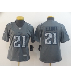 Women Nike Cowboys 21 Ezekiel Elliott Gray Camo Vapor Untouchable Limited Jersey