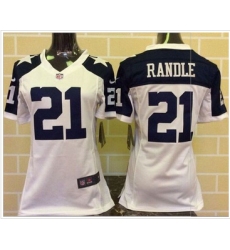 Women Nike Cowboys #21 Joseph Randle White Thanksgiving Throwback Stitched NFL Elite Jersey