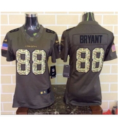 Women Nike Cowboys #88 Dez Bryant Green Stitched NFL Limited Salute to Service Jersey