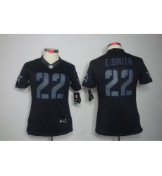 Women Nike Dallas Cowboys 22# E.SMITH Black Jerseys[Impact Limited]