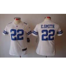 Women Nike Dallas Cowboys 22 E.SMITH White Color[Women's NIKE LIMITED Jersey]