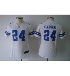 Women Nike Dallas Cowboys 24# Claiborne Authentic White Jersey