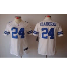 Women Nike Dallas Cowboys 24# Claiborne White Color[Women's NIKE LIMITED Jersey]