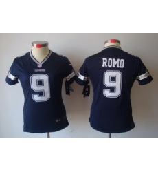 Women Nike Dallas Cowboys 9# Tony Romo Blue Color[Women's NIKE LIMITED Jersey]