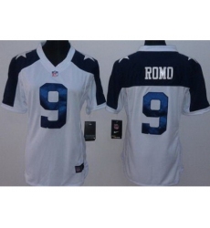 Women Nike Dallas Cowboys 9 Tony Romo White Thanksgivings LIMITED NFL Jerseys