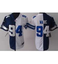 Women Nike Dallas Cowboys 94 DeMarcus Ware Blue White Split NFL Jerseys