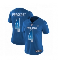 Womens Dallas Cowboys 4 Dak Prescott Limited Royal Blue NFC 2019 Pro Bowl Football Jersey