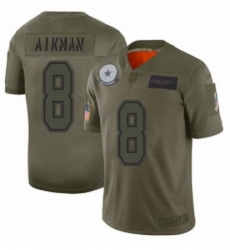 Womens Dallas Cowboys 8 Troy Aikman Limited Camo 2019 Salute to Service Football Jersey