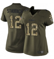 Womens Nike Dallas Cowboys 12 Roger Staubach Elite Green Salute to Service NFL Jersey