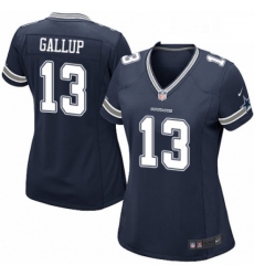 Womens Nike Dallas Cowboys 13 Michael Gallup Game Navy Blue Team Color NFL Jersey
