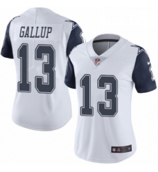 Womens Nike Dallas Cowboys 13 Michael Gallup Limited White Rush Vapor Untouchable NFL Jersey