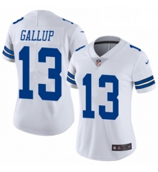 Womens Nike Dallas Cowboys 13 Michael Gallup White Vapor Untouchable Limited Player NFL Jersey