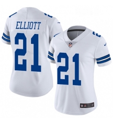 Womens Nike Dallas Cowboys 21 Ezekiel Elliott Elite White NFL Jersey