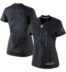 Womens Nike Dallas Cowboys 21 Ezekiel Elliott Limited Black Impact NFL Jersey