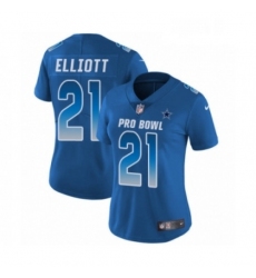 Womens Nike Dallas Cowboys 21 Ezekiel Elliott Limited Royal Blue NFC 2019 Pro Bowl NFL Jersey