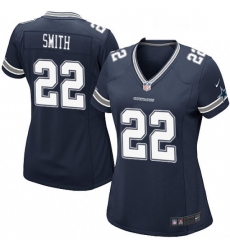 Womens Nike Dallas Cowboys 22 Emmitt Smith Game Navy Blue Team Color NFL Jersey