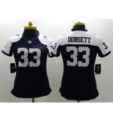 Womens Nike Dallas Cowboys #33 Tony Dorsett Navy Blue Thanksgiving NFL Limited Jersey