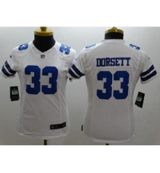 Women's Nike Dallas Cowboys #33 Tony Dorsett White Stitched NFL Limited Jersey