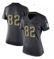 Womens Nike Dallas Cowboys 82 Jason Witten Limited Black 2016 Salute to Service NFL Jersey