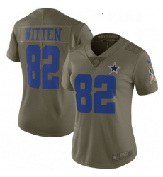 Womens Nike Dallas Cowboys 82 Jason Witten Limited Olive 2017 Salute to Service NFL Jersey
