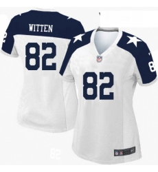 Womens Nike Dallas Cowboys 82 Jason Witten Limited White Throwback Alternate NFL Jersey