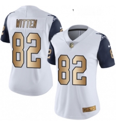 Womens Nike Dallas Cowboys 82 Jason Witten Limited WhiteGold Rush NFL Jersey