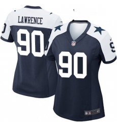 Womens Nike Dallas Cowboys 90 Demarcus Lawrence Game Navy Blue Throwback Alternate NFL Jersey