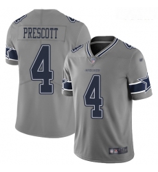 Cowboys #4 Dak Prescott Gray Youth Stitched Football Limited Inverted Legend Jersey