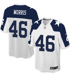 Nike Cowboys #46 Alfred Morris White Thanksgiving Youth Stitched NFL Throwback Elite Jersey
