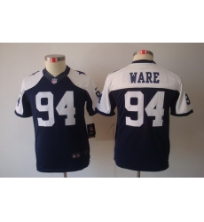 Nike Youth Dallas Cowboys #94 Ware Blue Limited Throwback NFL Jerseys