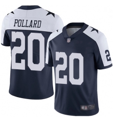 Youth Cowboys 20 Tony Pollard Navy Blue Thanksgiving Stitched Football Vapor Untouchable Limited Throwback Jersey