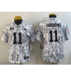 Youth Dallas Cowboys 11 Micah Parsons 2024 F U S E Arctic Camo Salute To Service Limited Stitched Football Jersey 1