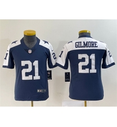 Youth Dallas Cowboys 21 Stephon Gilmore Navy Thanksgiving Limited Stitched Football Jersey