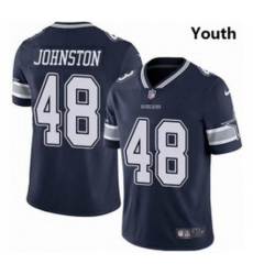 Youth Dallas Cowboys 48 Daryl Johnston Nike Vapor Navy Blue Limited Jersey 