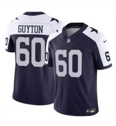 Youth Dallas Cowboys 60 Tyler Guyton Navy White 2024 Draft F U S E Thanksgiving Vapor Untouchable Limited Stitched Football Jersey