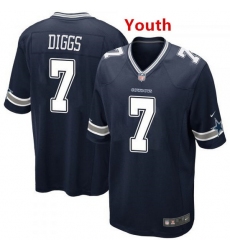 Youth Dallas Cowboys 7 Trevon Diggs Navy Jersey 