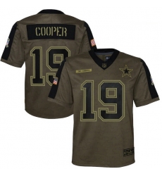 Youth Dallas Cowboys Amari Cooper Nike Olive 2021 Salute To Service Game Jersey