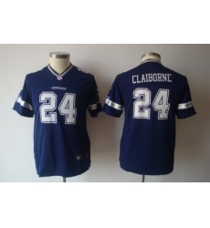 Youth Kids Dallas Cowboys #24 Morris Claiborne Blue Jersey