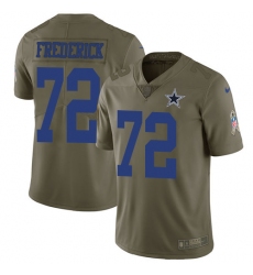 Youth Nike Cowboys #72 Travis Frederick Olive Stitched NFL Limited 2017 Salute to Service Jersey