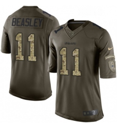 Youth Nike Dallas Cowboys 11 Cole Beasley Elite Green Salute to Service NFL Jersey