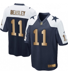 Youth Nike Dallas Cowboys 11 Cole Beasley Elite NavyGold Throwback Alternate NFL Jersey