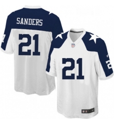 Youth Nike Dallas Cowboys 21 Deion Sanders Limited White Throwback Alternate NFL Jersey