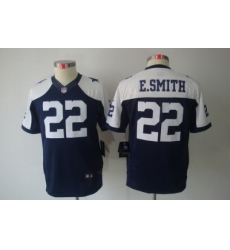 Youth Nike Dallas Cowboys 22# E.SMITH Blue Limited Throwback NFL Jerseys