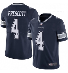 Youth Nike Dallas Cowboys 4 Dak Prescott Navy Blue Team Color Vapor Untouchable Limited Player NFL Jersey