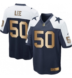Youth Nike Dallas Cowboys 50 Sean Lee Elite NavyGold Throwback Alternate NFL Jersey