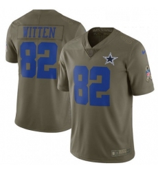 Youth Nike Dallas Cowboys 82 Jason Witten Limited Olive 2017 Salute to Service NFL Jersey