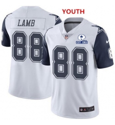 Youth Nike Dallas Cowboys 88 CeeDee Lamb Rush With Established In 1960 Patch Jersey