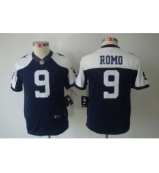 Youth Nike Dallas Cowboys #9 Romo Blue Limited Throwback NFL Jerseys