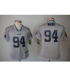 Youth Nike Dallas Cowboys #94 DeMarcus Ware Grey Jerseys[Elite Lights Out]