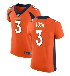 Broncos 3 Drew Lock Orange Team Color Men Stitched Football Vapor Untouchable Elite Jersey
